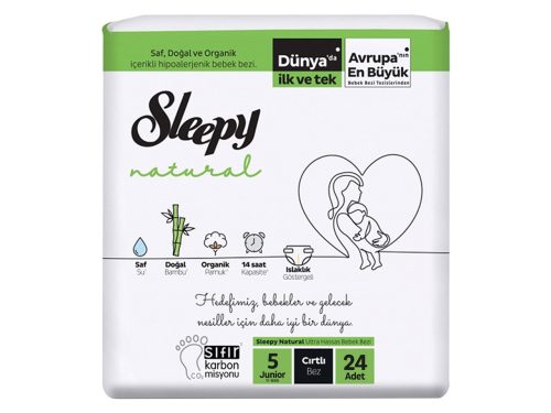 Sleepy Natural Ultra Sensitive Bambusz nadrágpelenka Junior 5 (11-18)/24db