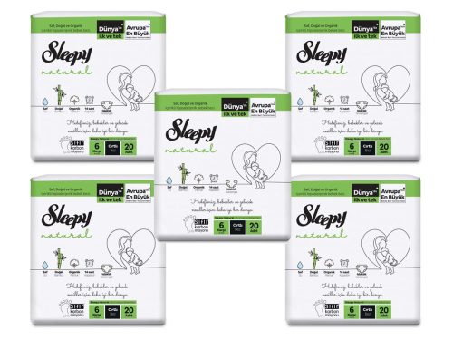 Sleepy Natural Ultra Sensitive Bambusz pelenka XL 6 (15-25)(100db)