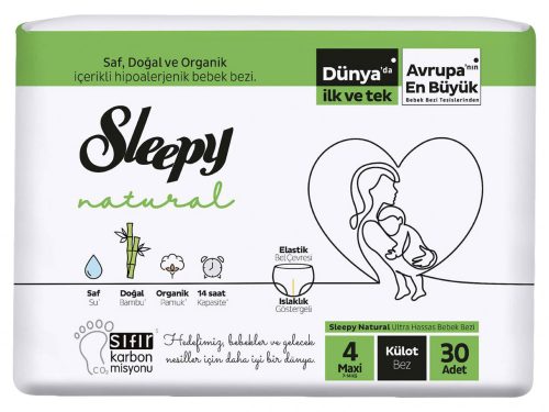 Sleepy Natural Ultra Sensitive Bambusz bugyipelenka Maxi 4 (7-14)(30db)