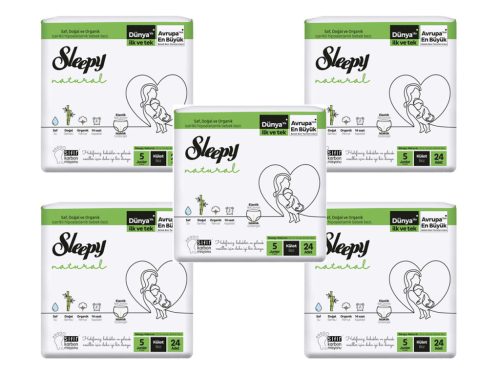 Sleepy Natural Ultra Sensitive Bambusz bugyipelenka Junior 5 (11-18)(120db)
