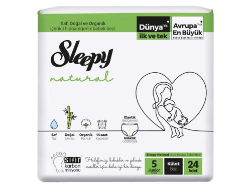 Sleepy NATURAL Ultra Sensitive Bambusz BUGYIpelenka Junior 5 (11-18)/24db