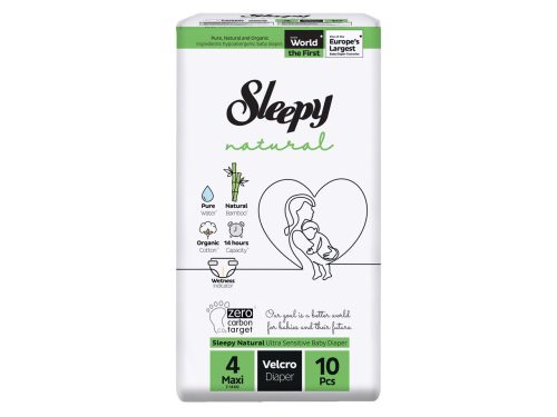 Sleepy Natural Ultra Sensitive Bambusz pelenka Maxi 4 (7-14)(10db)