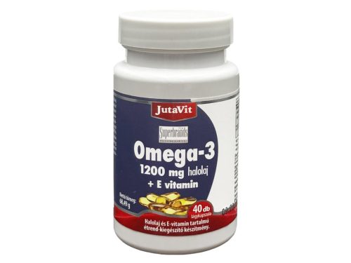 JutaVit Omega-3 1200mg Halolaj+E vitamin lágykapszula 40db
