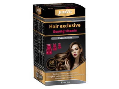 JutaVit Hair Exclusive Gummy gumivitamin hajvitamin Cukormentes 60db - Eper