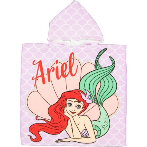 Hercegnők Ariel strand törölköző poncsó 60x120 cm (Fast Dry)