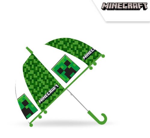 Minecraft gyerek átlátszó félautomata esernyő Ø70 cm