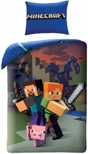 Minecraft ágyneműhuzat Steve and Alex 140×200cm, 70×90 cm