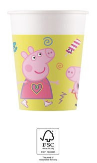 Peppa Pig Messy Play, Peppa malac papír pohár 8 db-os 200 ml FSC