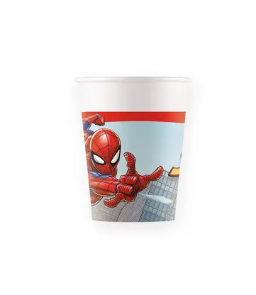 Spiderman Crime Fighter, Pókember papír pohár 8 db-os 200 ml FSC