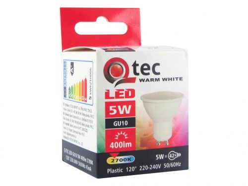 Q-TEC LED izzó spot  5W-GU10-2700K - MELEG fehér