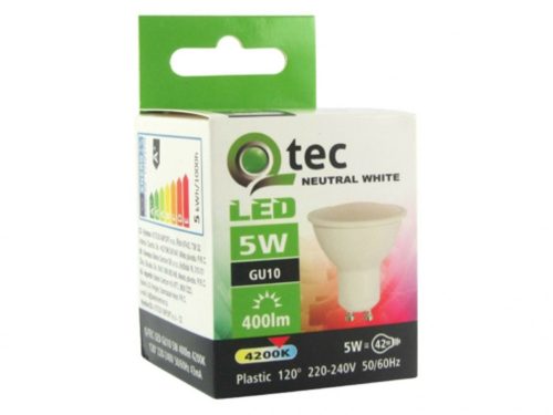 Q-TEC LED izzó spot  5W-GU10-4200K - SEMLEGES fehér