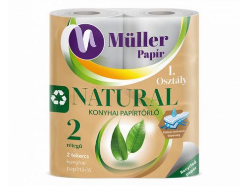 Müller papír kéztörlő 2 tekercs 50 lap 2 réteg - Natural
