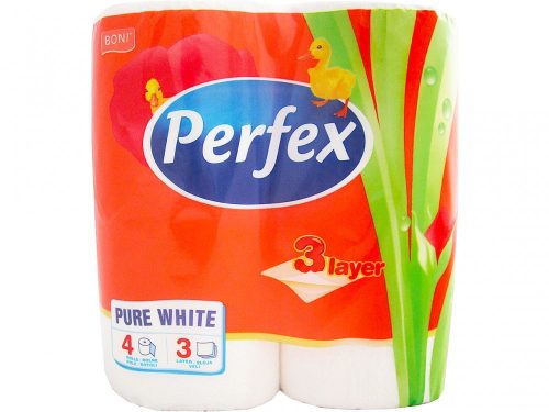 Perfex wc-papír 4 tekercs 3 rétegű - Illatmentes