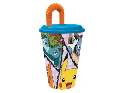 Pokémon műanyag szívószálas pohár 430 ml