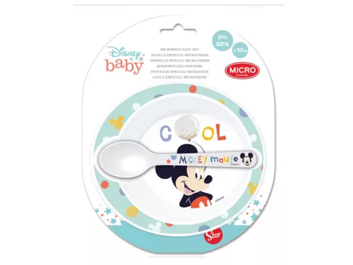 Disney Mickey baba micro mélytányér + kanál szett