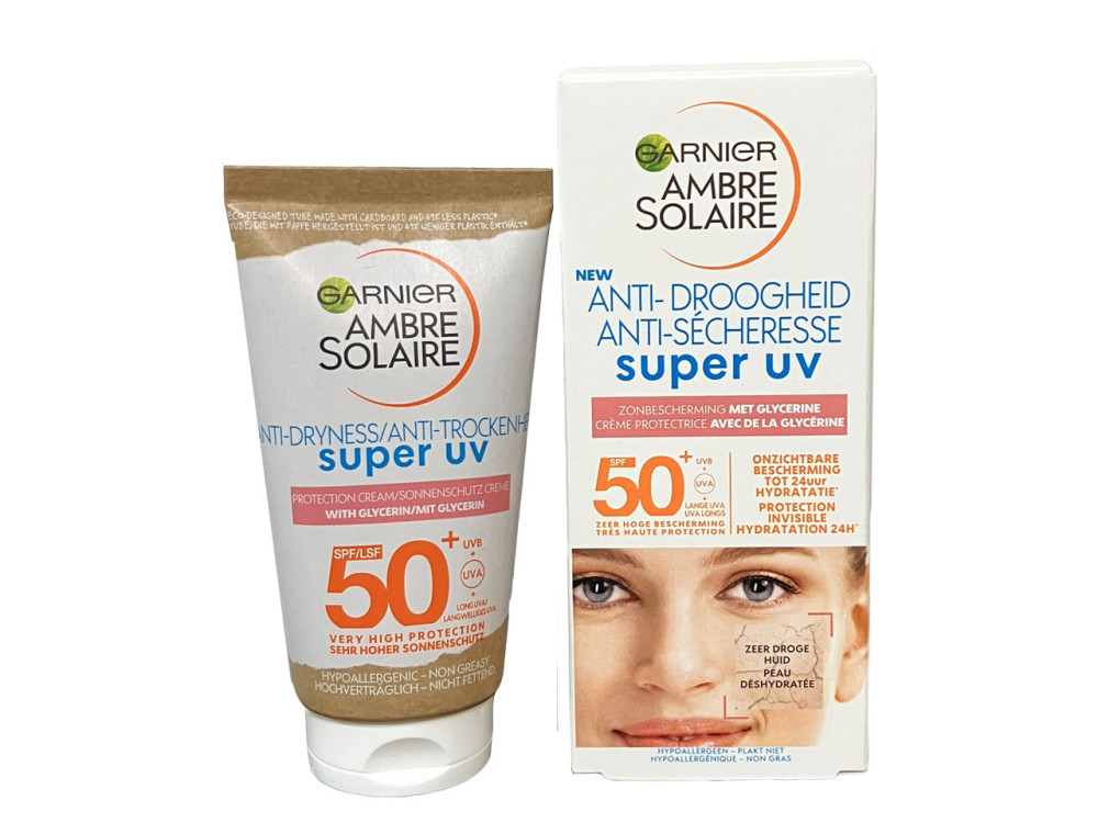 Garnier Ambre Solaire Super UV Öregedésgátló fényvédő az arcra SPF 50 - 50ml