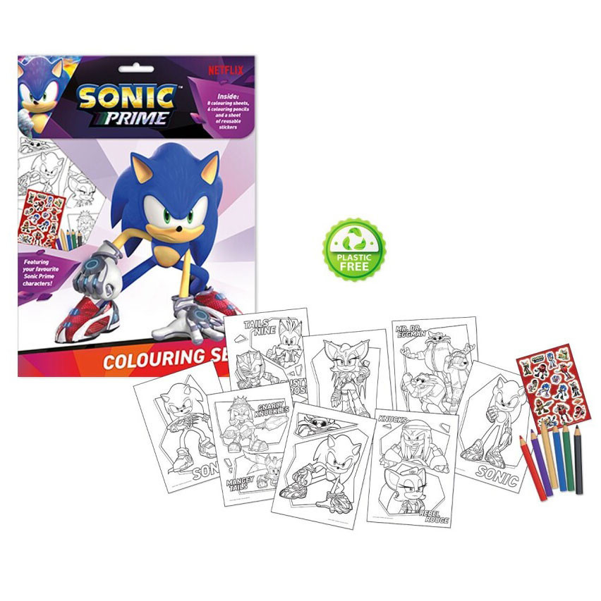 Sonic, a sündisznó Prime színező + matrica szett